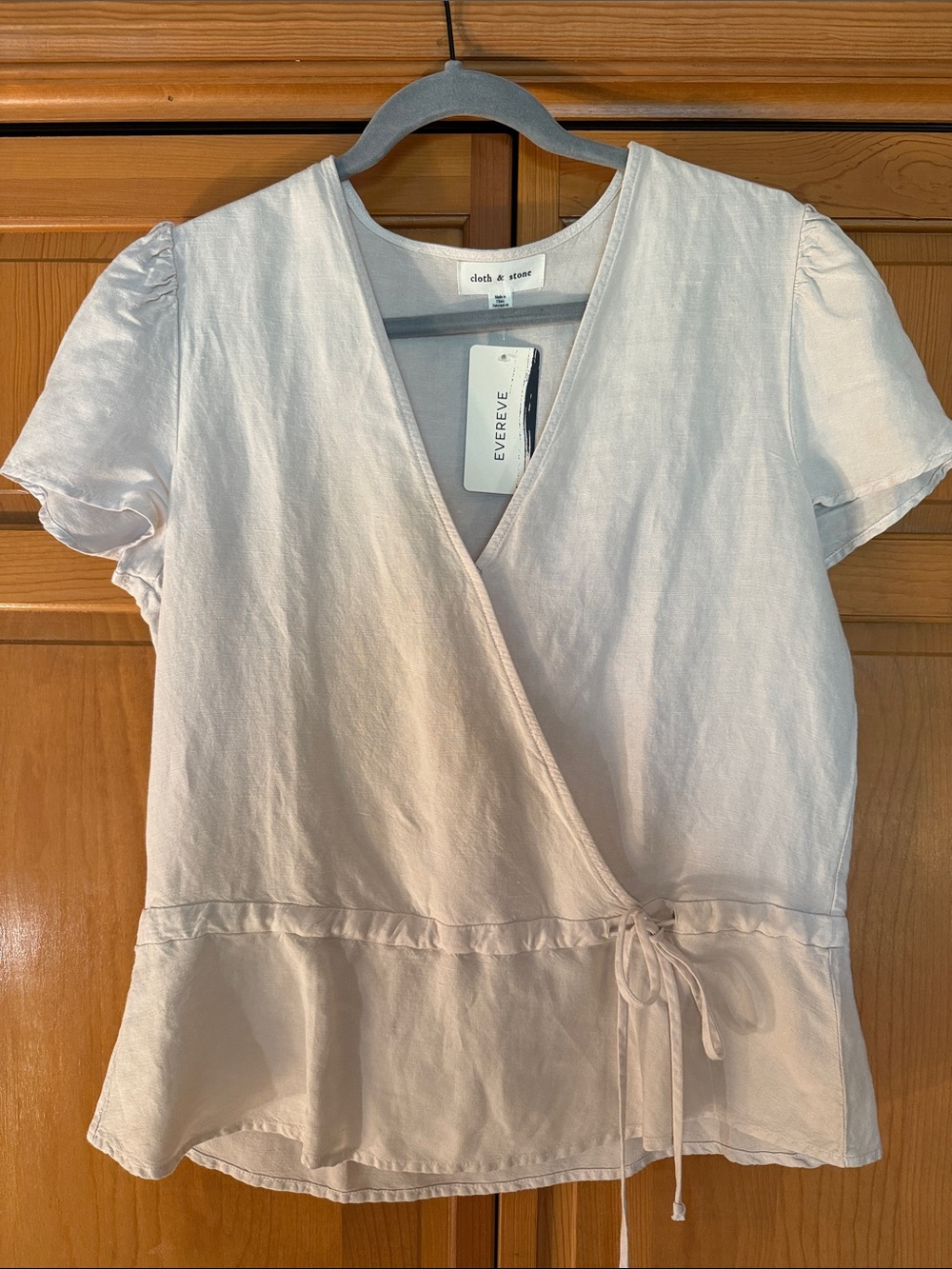 Cloth and Stone Wrap Peplum Top Size medium